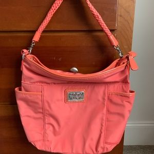 Brighton Microfiber Corey Melon Handbag